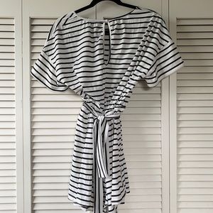 Black/White striped romper